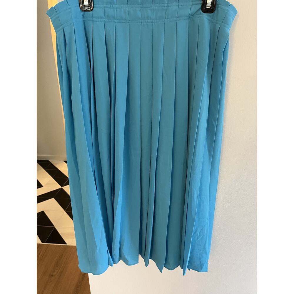 J Crew Womens 14 Skirt Pleated Midi Lined Polyester Flowy Preppy Career NWT